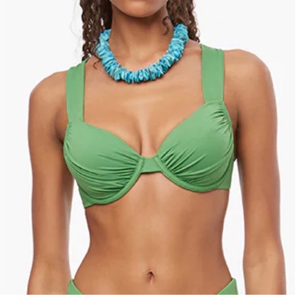 WEWOREWHAT Ruched Bikini Top | Palm Green | REVOLVE - Picture 6 of 12